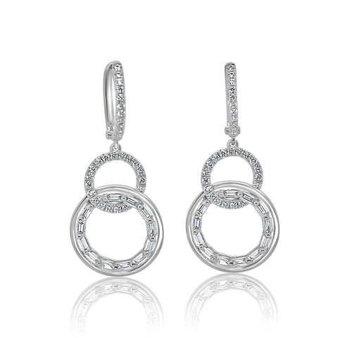 Drop Circles Diamond Fashion Earrings