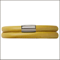 Endless Personalized Collection Mustard Yellow Leather Bracelet  with Sterling Silver Clasp