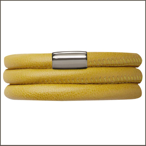 Endless Personalized Collection Leather Bracelet in Yellow with Silver