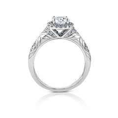 Ladies' Etched 14k White Gold Engagement Mounting by Simon G