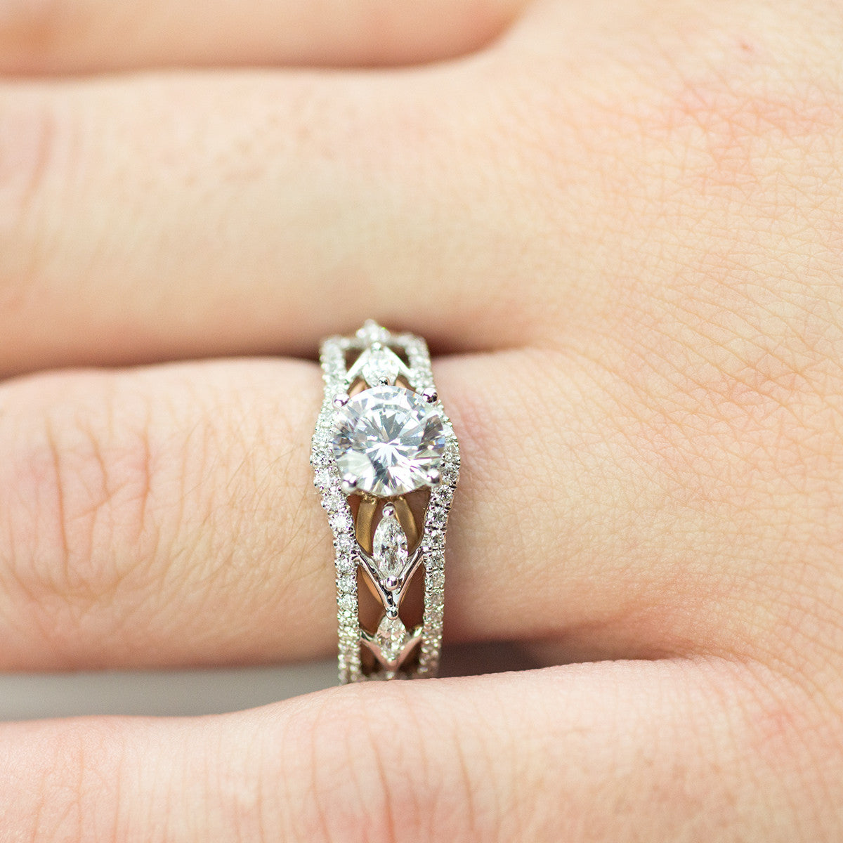 Simon G White and Rose Gold Engagement Mounting