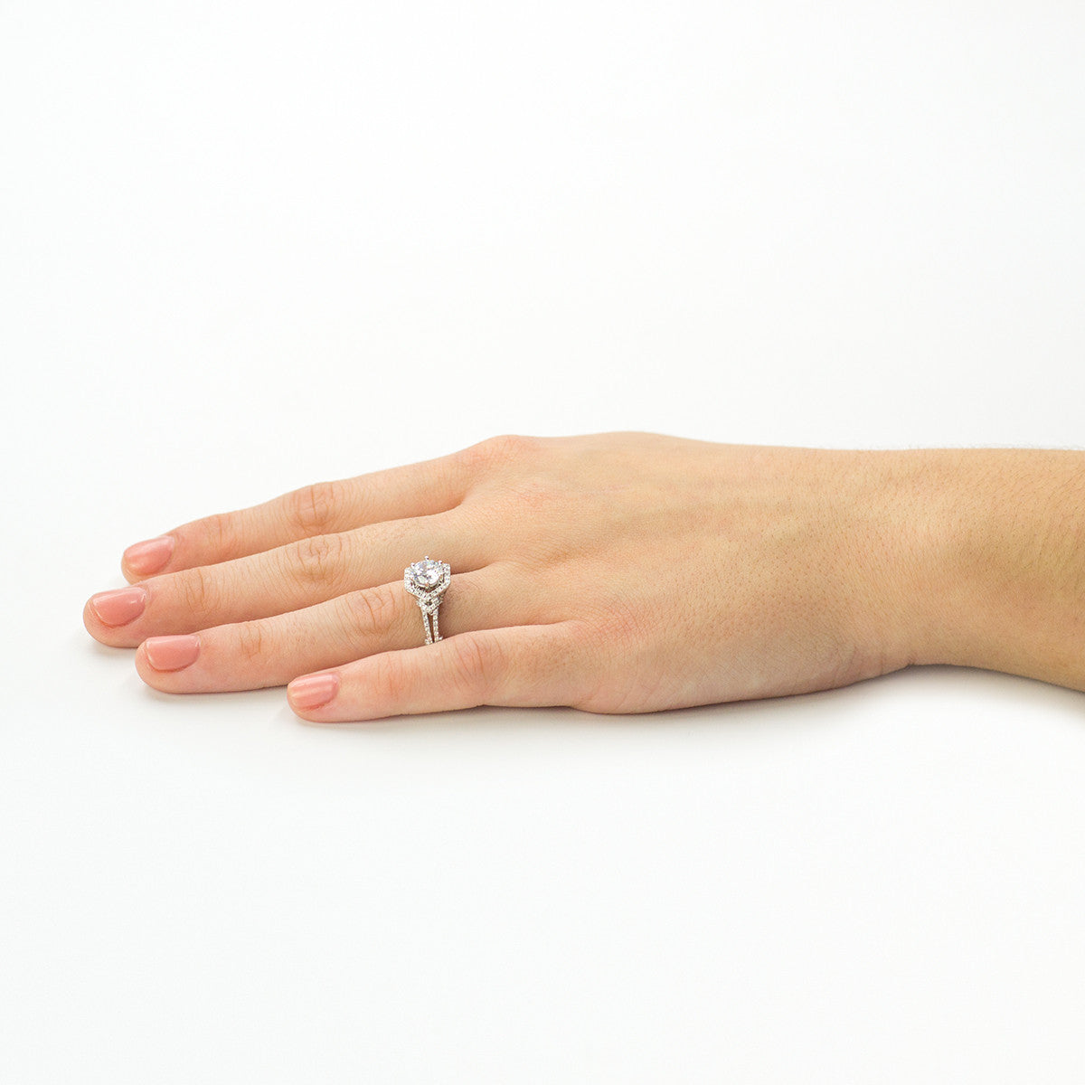 Ladies Hexagonal White Godl Engagement Mounting by Simon G