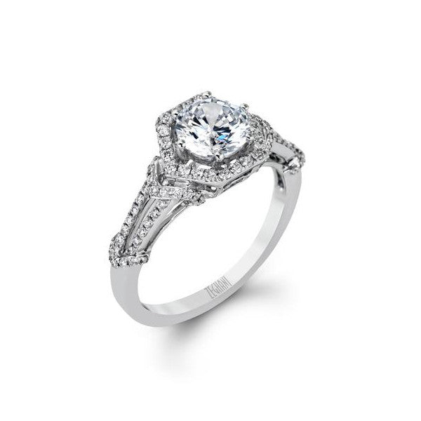 Ladies' Hexagonal 14k White Godl Engagement Mounting by Simon G