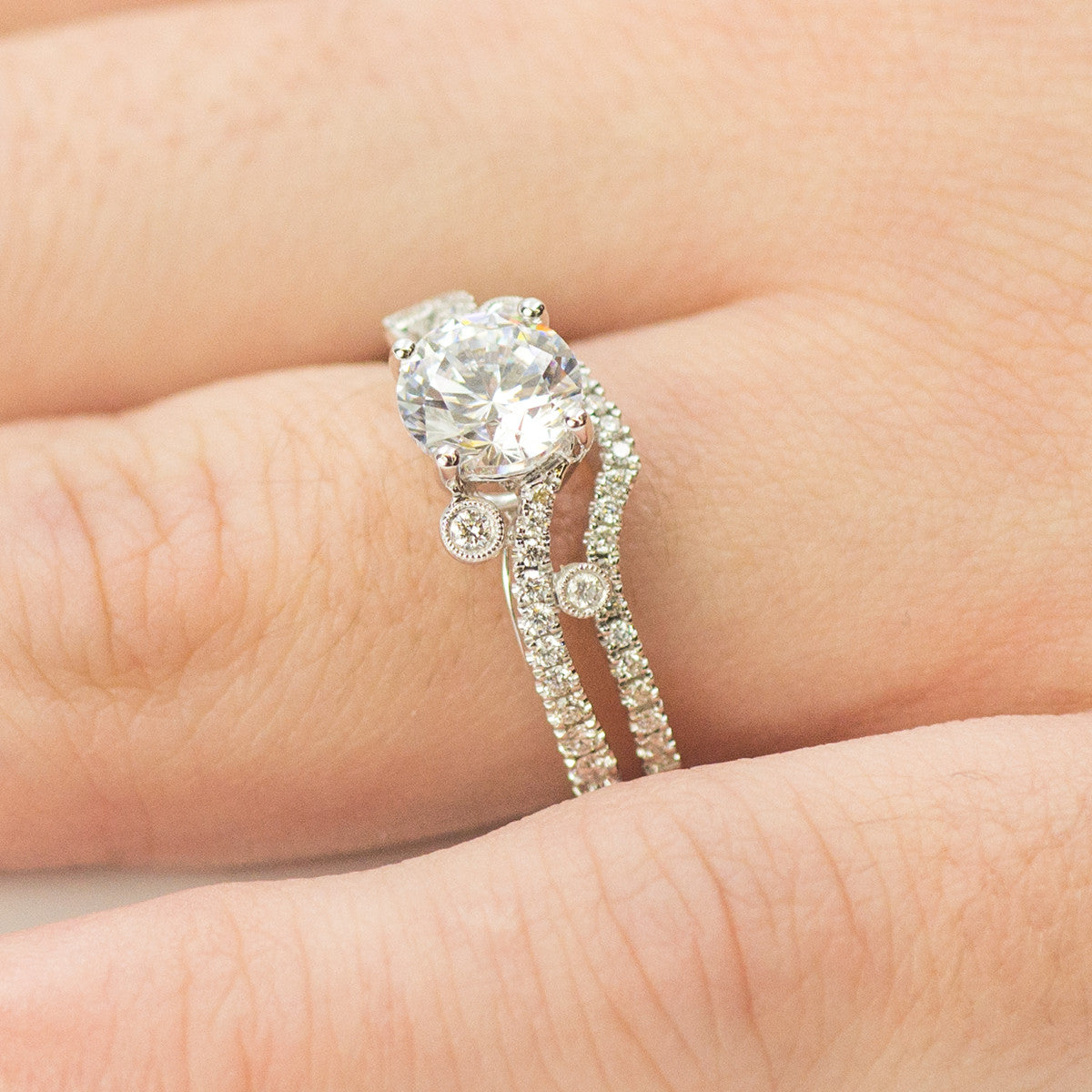 Simon G White Gold Engagement Mounting