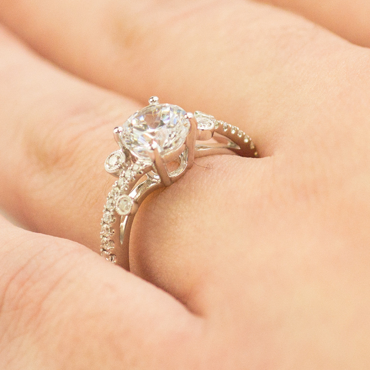 Simon G White Gold Engagement Mounting