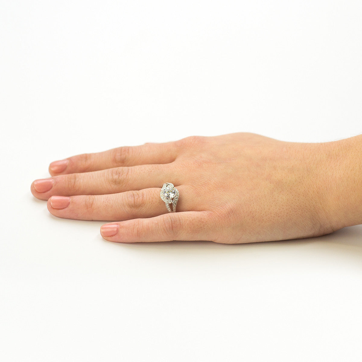 Simon G Art Deco White Gold Engagement Mounting