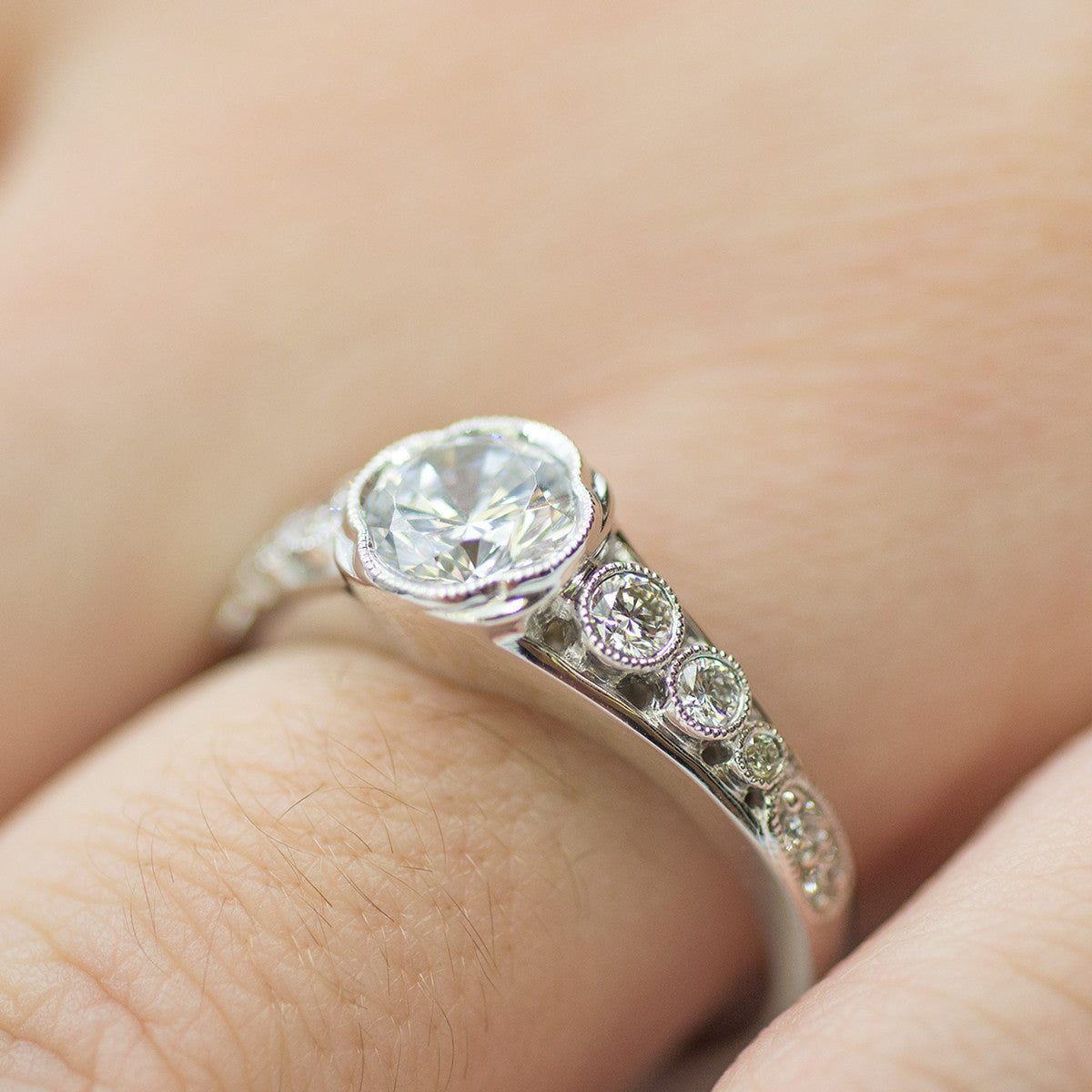 Simon G Bezel White Gold Engagement Mounting