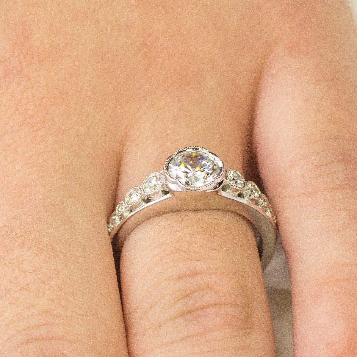 Simon G Bezel White Gold Engagement Mounting