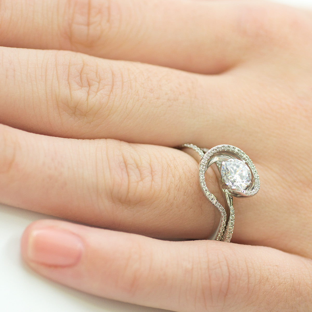 Simon G Engagement Mount and Wedding Band Set