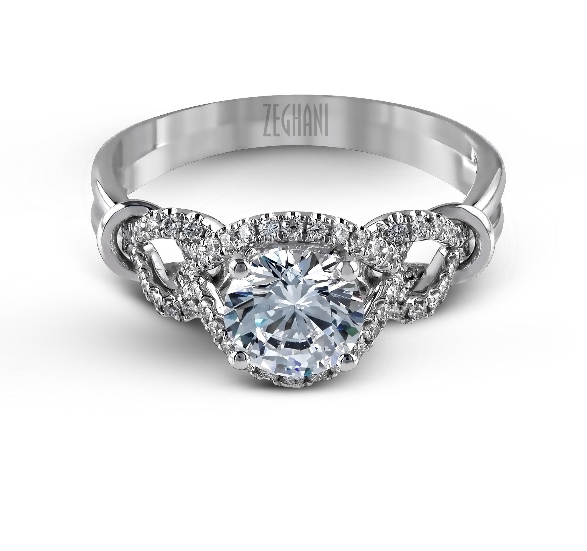 14k White Gold Diamond Engagement Ring Zeghani by Simon G