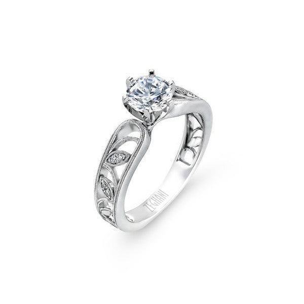 Ladies Organic Filigree White Gold Engagement Mounting by Simon G