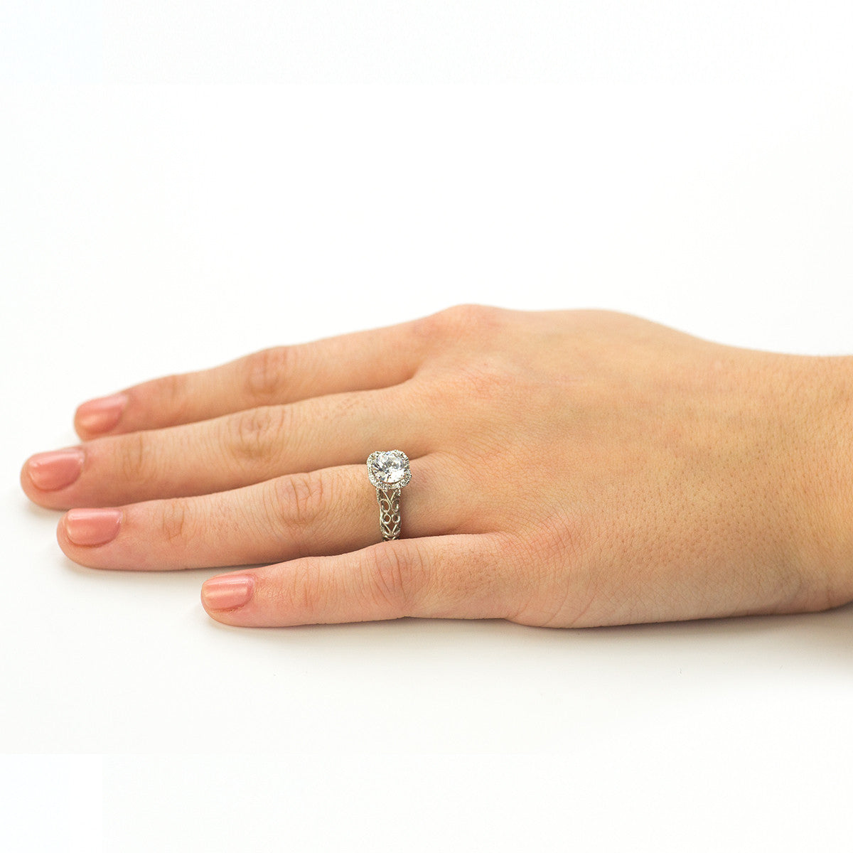 Ladies Filigree White Gold Engagement Mounting by Simon G