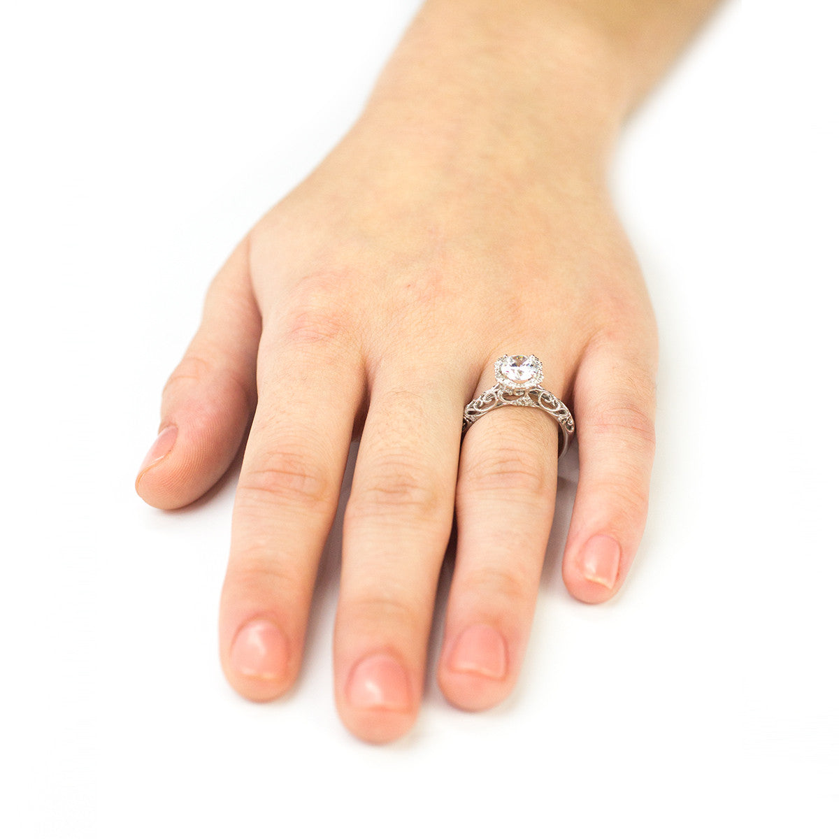 Ladies Filigree White Gold Engagement Mounting by Simon G