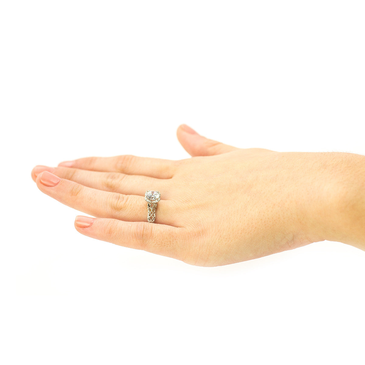 Ladies Filigree White Gold Engagement Mounting by Simon G