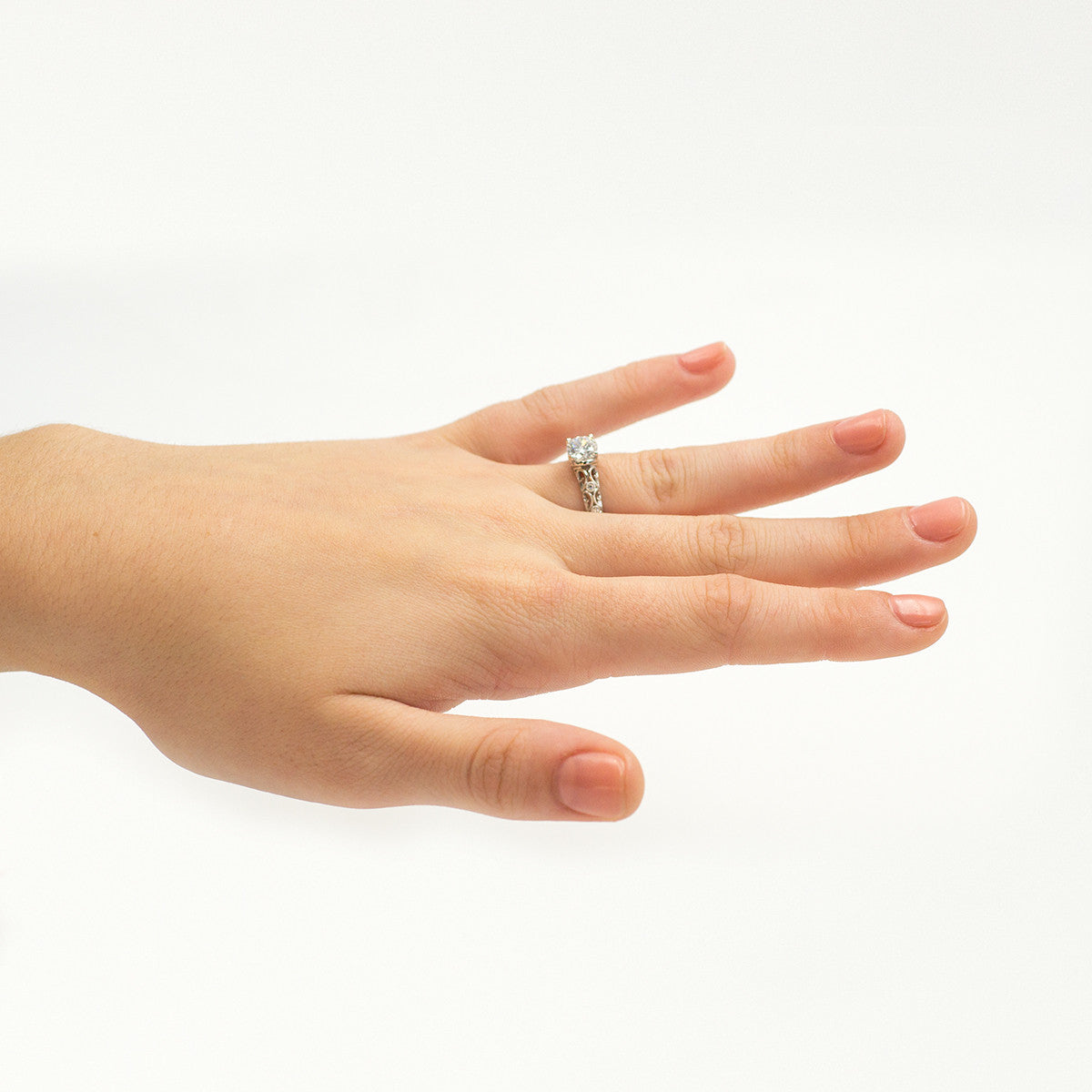 Ladies FIligree White Gold Engagement Mounting by Simon G