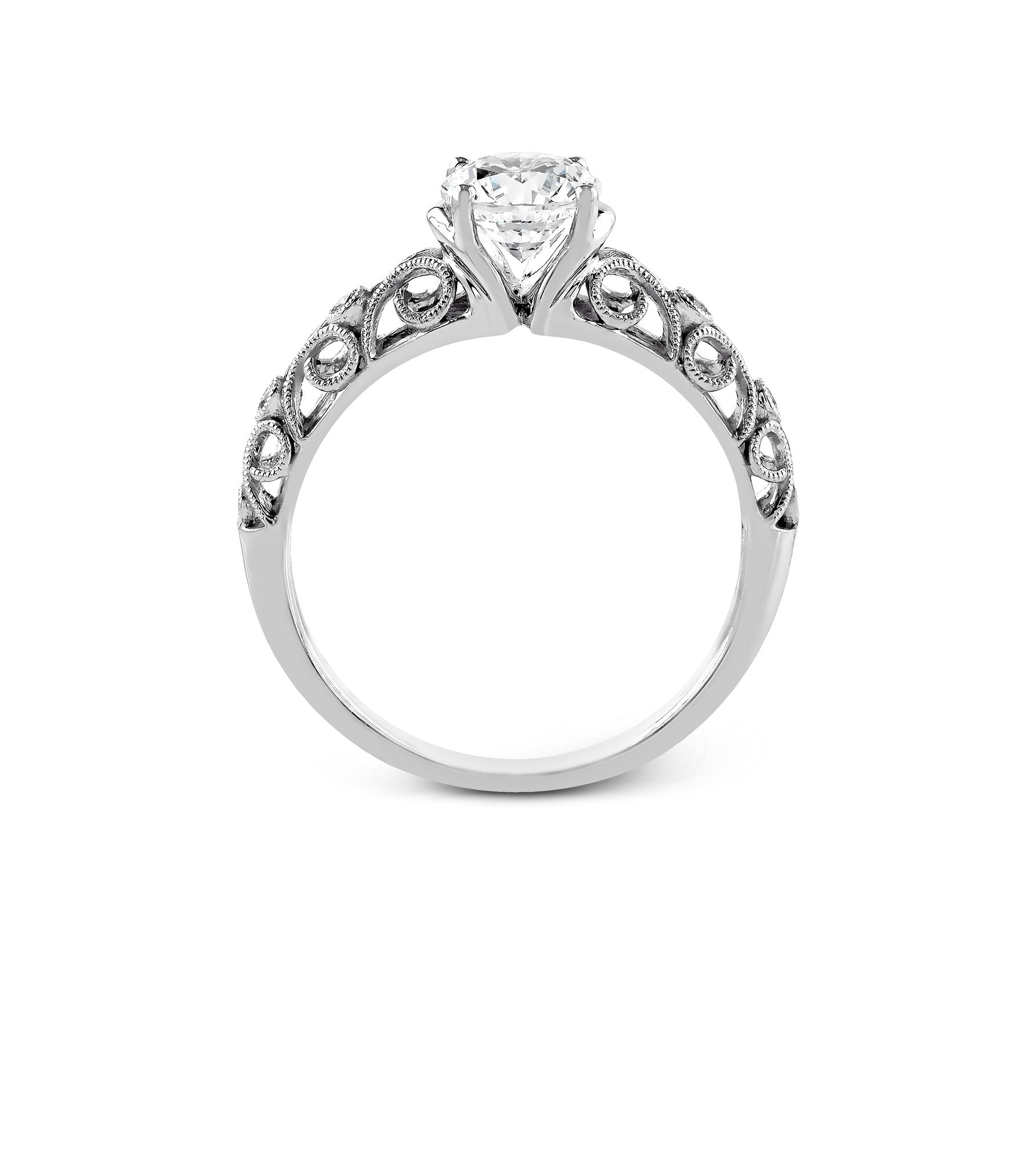 14k White Gold Diamond Engagement Ring Zeghani by Simon G