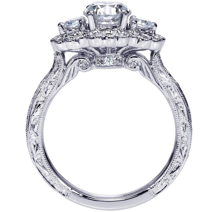 Three Stone Diamond White Gold Engagement Ring
