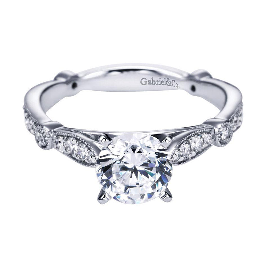 Fancy Solitaire White Gold Diamond Engagement Ring
