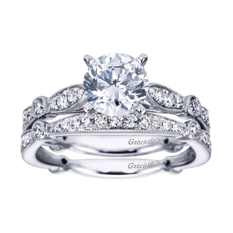 Fancy Solitaire White Gold Diamond Engagement Ring
