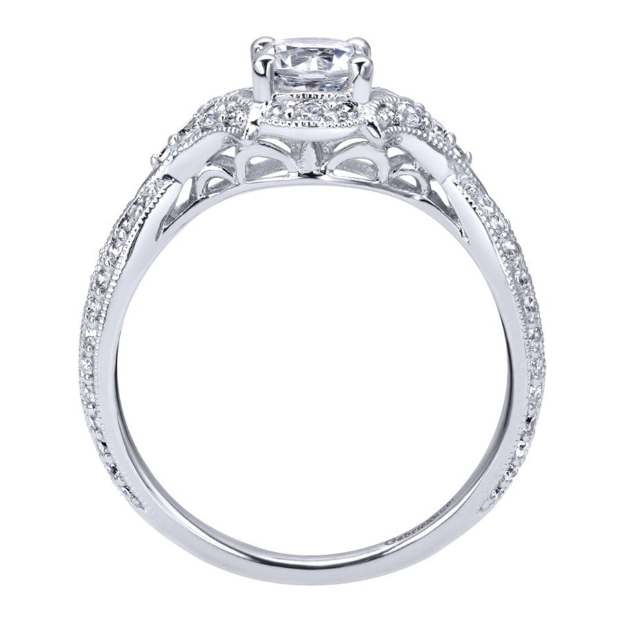 Vintage Halo White Gold Diamond Engagement Ring