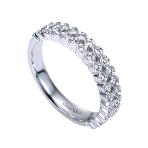 Gabriel and Co Double Row White Gold Diamond Band