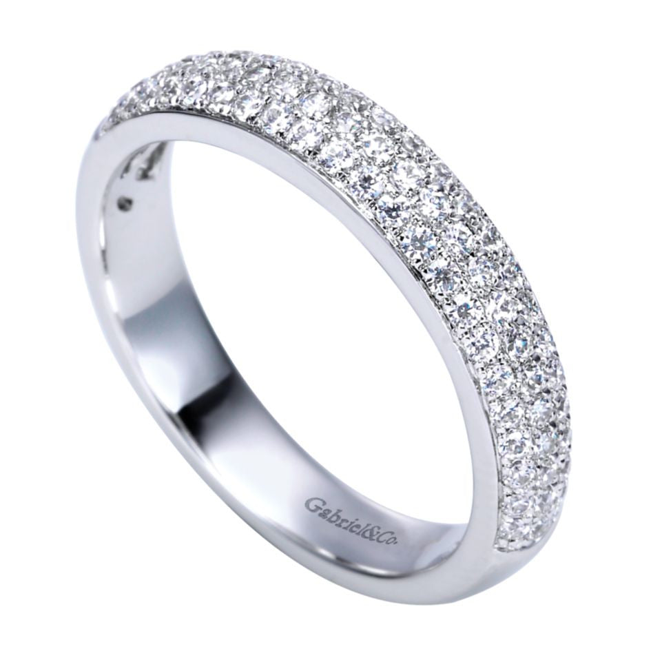Ladies' 14k White Gold Triple Row Diamond Band