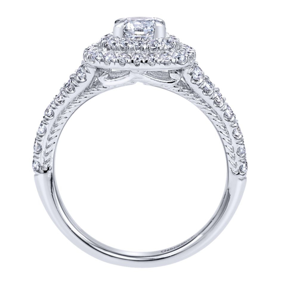 Ladies' Double Halo 14k White Gold Diamond Engagement Ring by jewelry designer Gabriel and Co