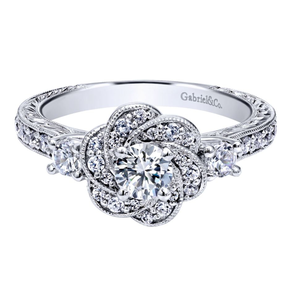 Ladies' 14k Diamond Pave Engagement Ring by Jewelry Designer Gabriel and Co