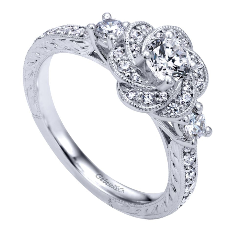 Ladies' 14k Diamond Pave Engagement Ring by Jewelry Designer Gabriel and Co