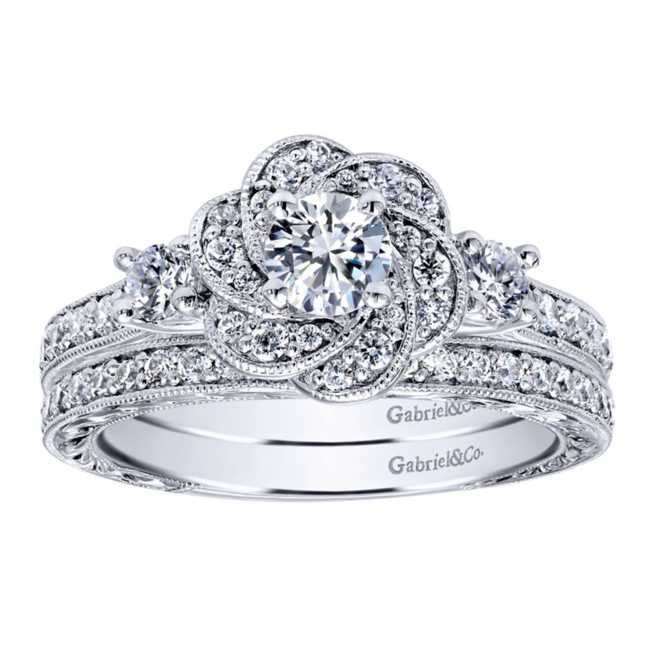 Ladies' 14k Diamond Pave Engagement Ring by Jewelry Designer Gabriel and Co