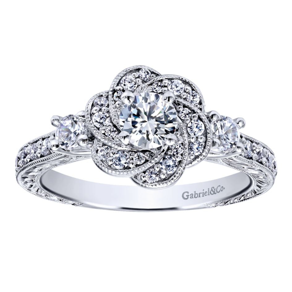 Ladies' 14k Diamond Pave Engagement Ring by Jewelry Designer Gabriel and Co