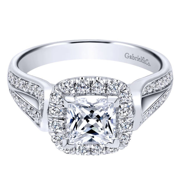 Classic Cushion Diamond Halo Engagement Mounting by Gabriel Co