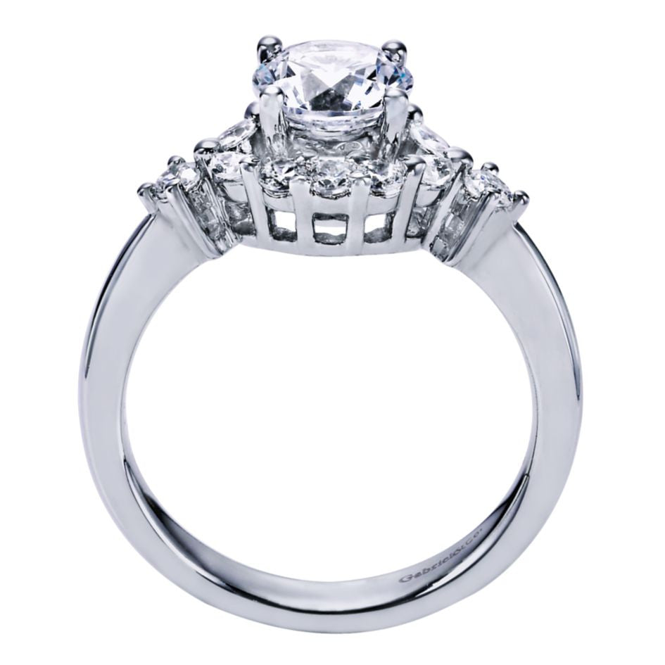 Ladies' Halo 14k White Gold Diamond Engagement Ring by bridal jewelry designer Gabriel and Co