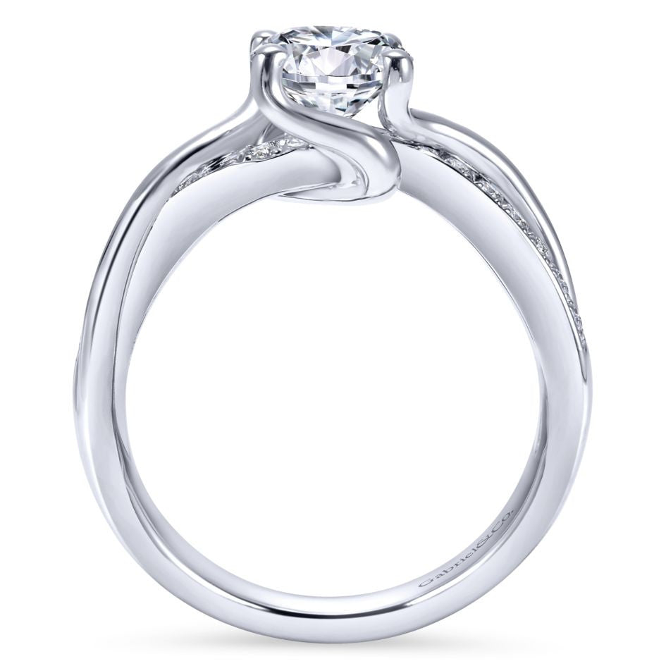 Ladies' Bypass 14k Pave Diamond Engagement Ring by Bridal Jewelry Designer Gabriel and Co
