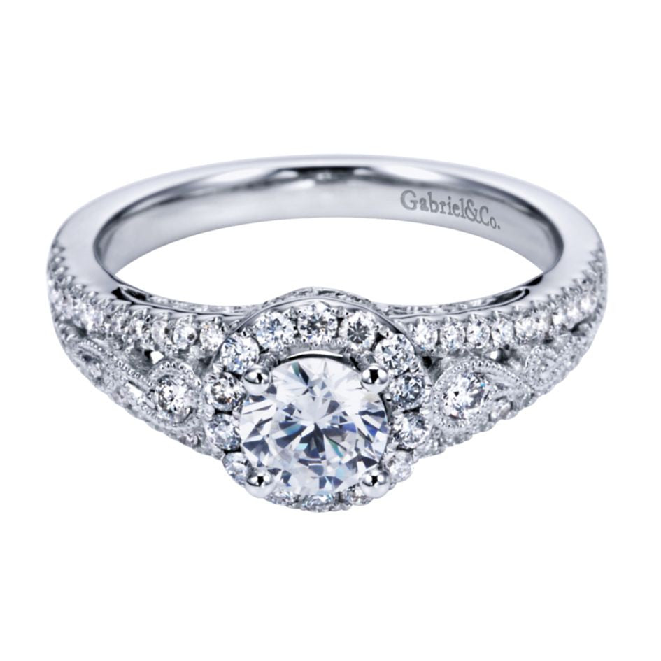 Split Shank White Gold Diamond Engagement Ring