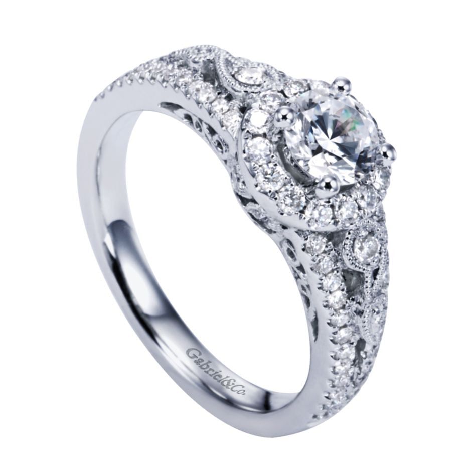 Split Shank White Gold Diamond Engagement Ring