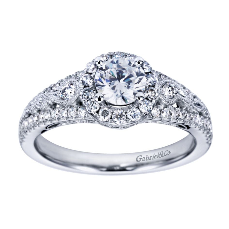 Split Shank White Gold Diamond Engagement Ring
