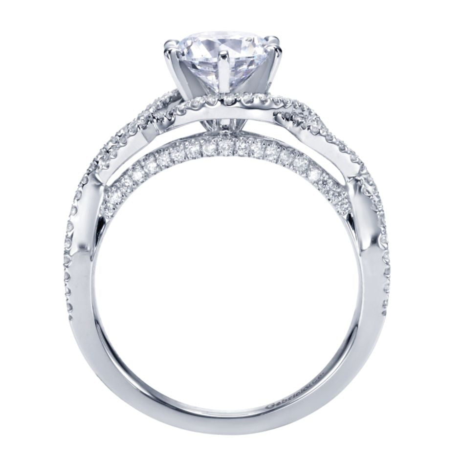 Ladies' Criss Cross 14k White Gold Diamond Engagement Ring