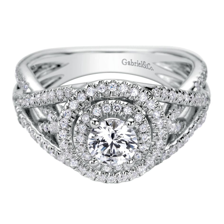 Ladies' Royal Pave 14k White Gold Diamond Engagement Mounting by Jewelry Designer Gabriel and Co