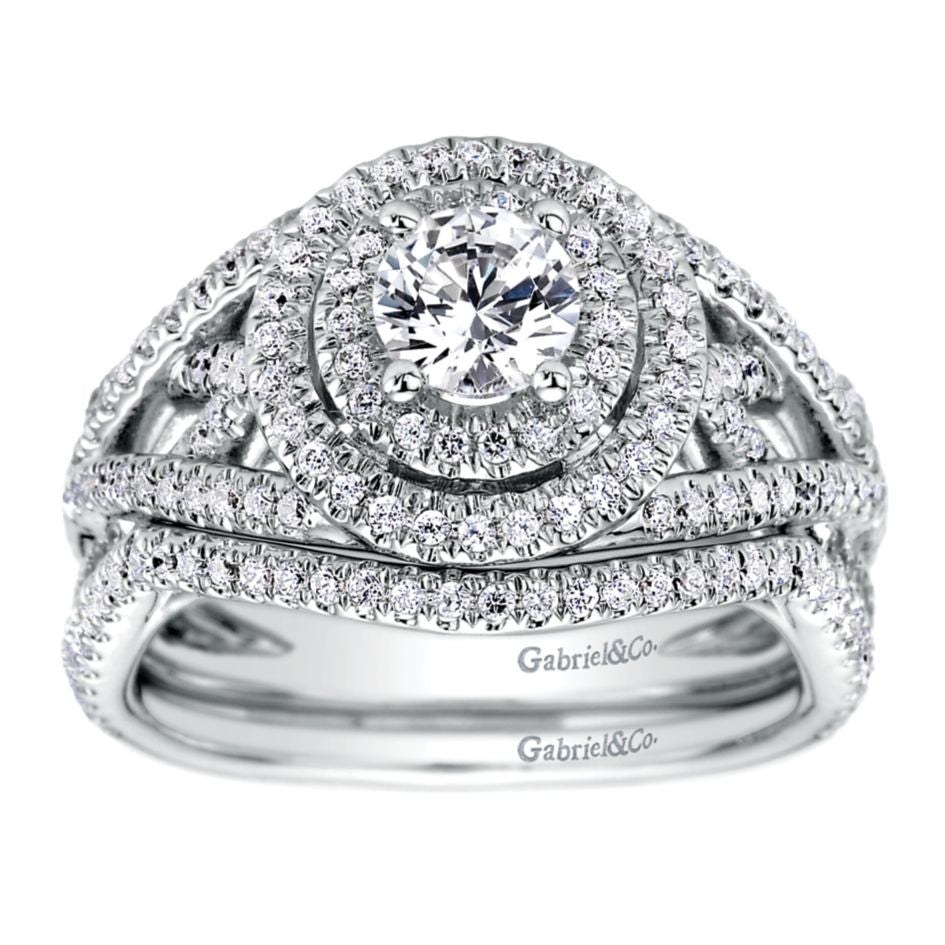 Ladies' Royal Pave 14k White Gold Diamond Engagement Mounting by Jewelry Designer Gabriel and Co