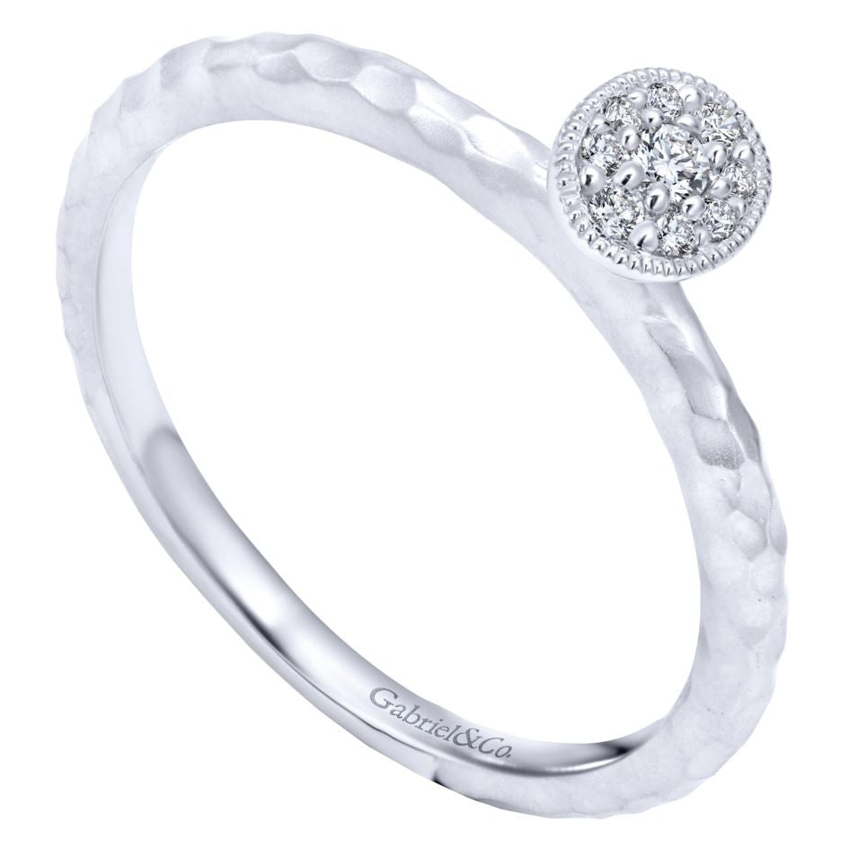 Gabriel and Co 14k White Gold Diamond Pod Ring