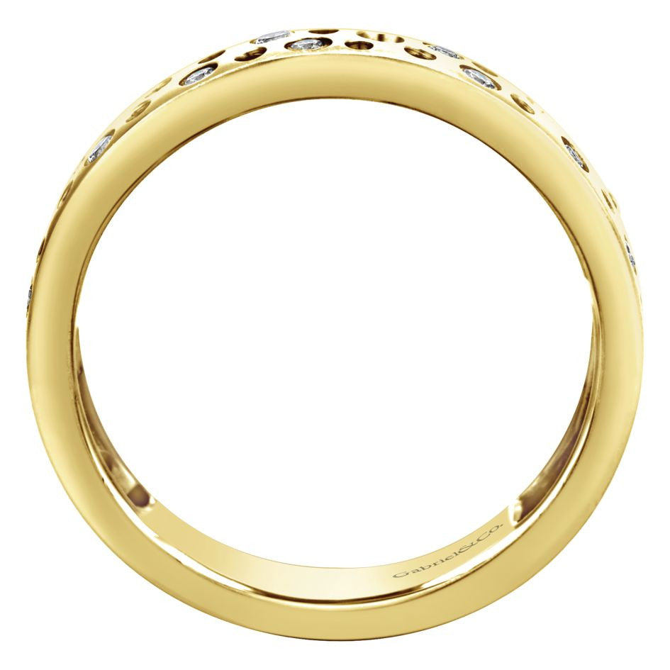 Ladies' Open Space 14k Yellow Gold Diamond Band