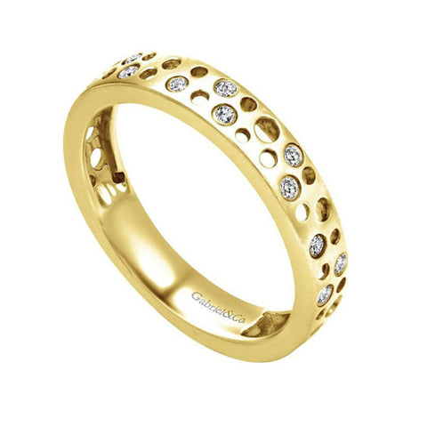 Ladies' Open Space 14k Yellow Gold Diamond Band