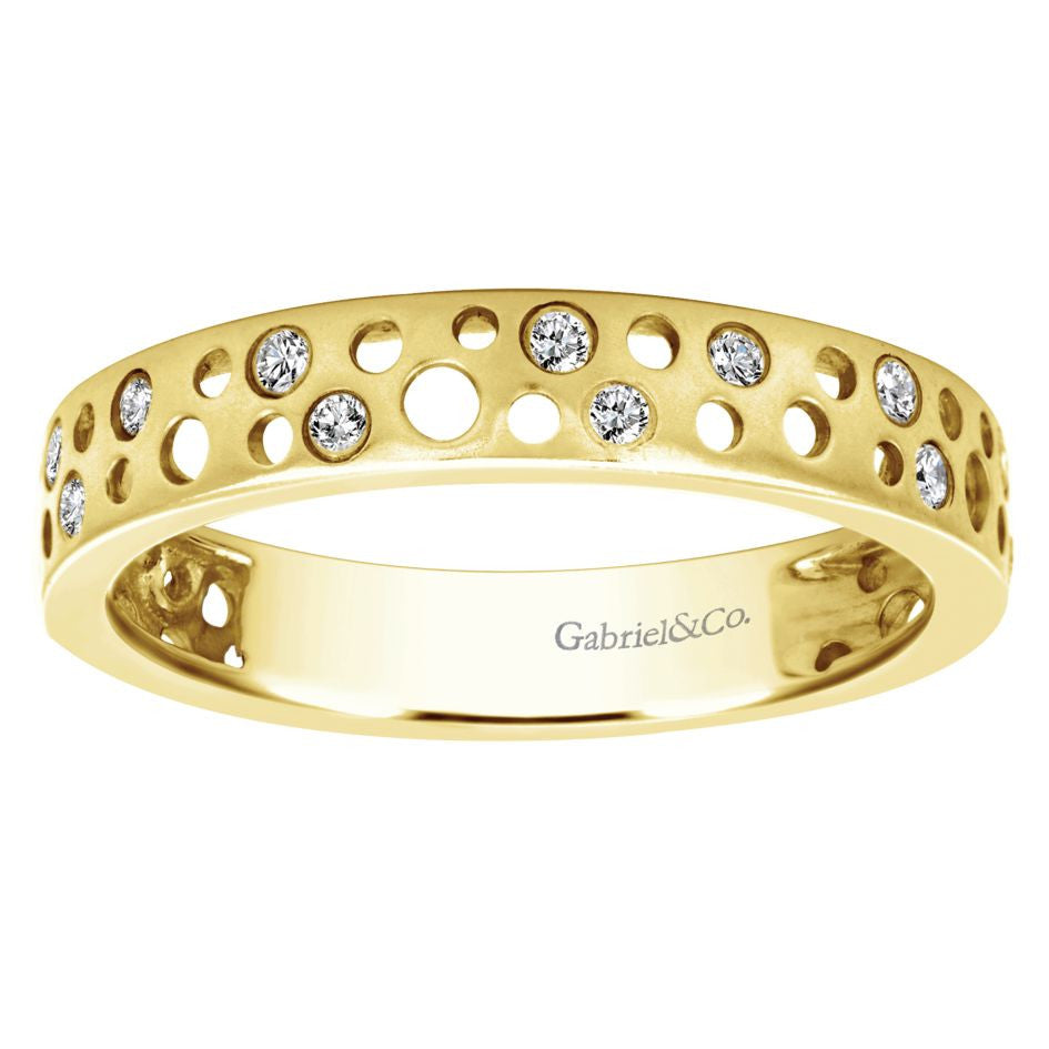 Ladies' Open Space 14k Yellow Gold Diamond Band