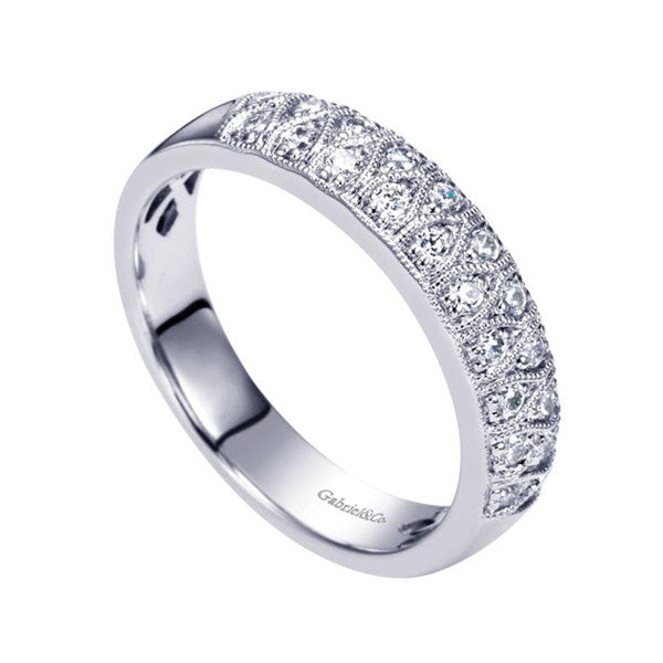 Ladies' Double Row 14k White Gold Diamond Band