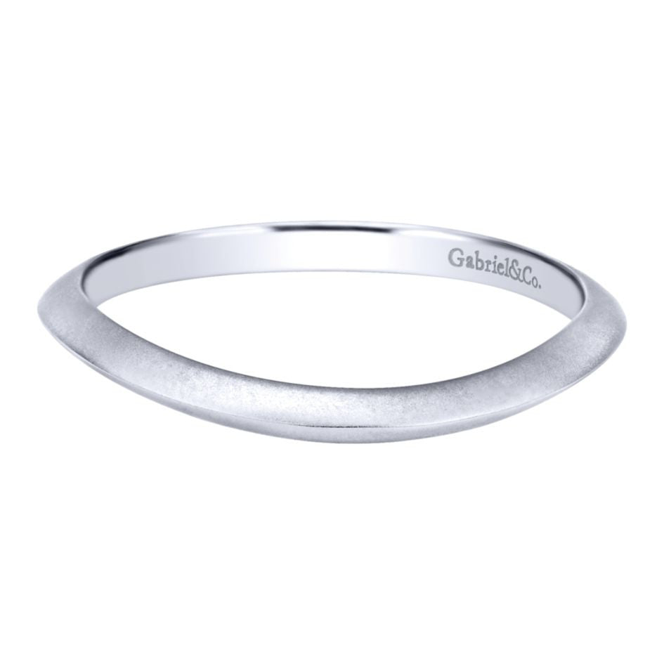 Gabriel and Co White Gold Curved Band