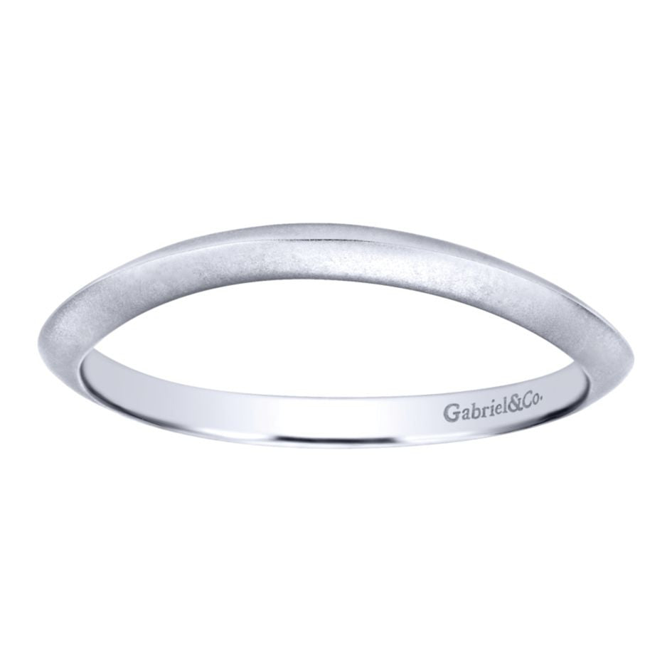 Gabriel and Co White Gold Curved Band