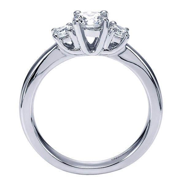 Classic Three Stone Diamond Engagement Ring in White Gold