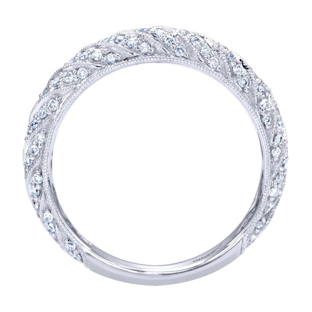 Victorian Pave Design White Gold Diamond Band