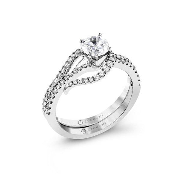 Simon G Pave Engagement Ring and Wedding Band Set